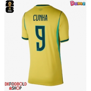Brasilien Matheus Cunha #9 Hjemmebanetrøje Dame VM 2026 Kort ærmer Brasilien Matheus Cunha #9 Hjemmebanetrøje Dame VM 2026 Kort ærmer